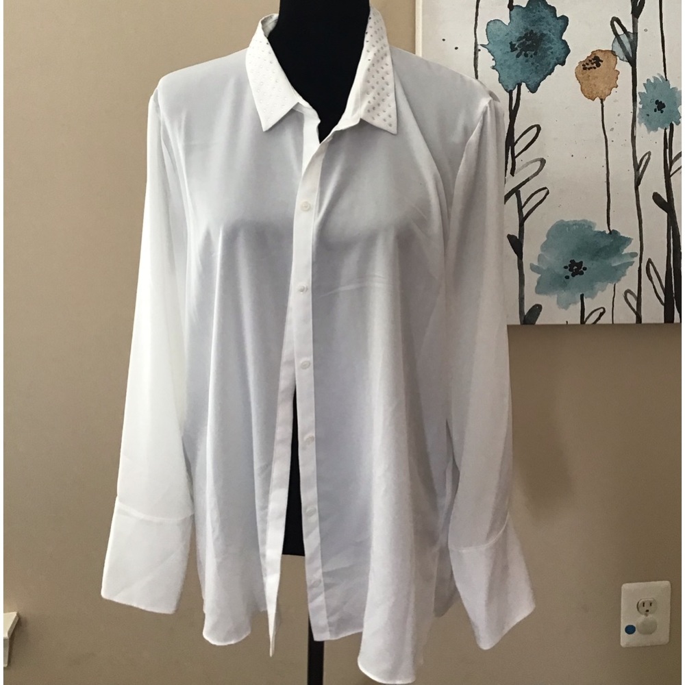 Beautiful sheer white blouse